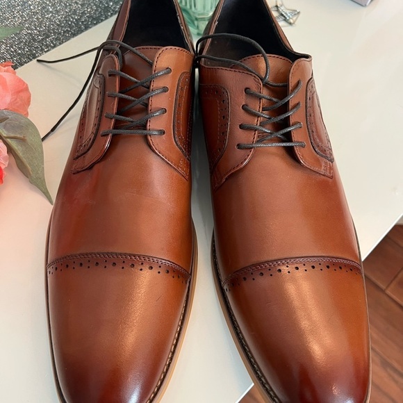 Stacey Adams Classic Brown Leather Men\'s Derby Shoes $75 main image 7